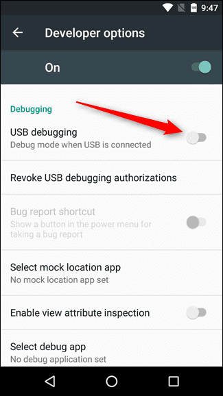 Turn Off The USB Debugging Mode