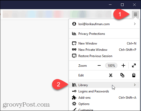 Select Library in Firefox