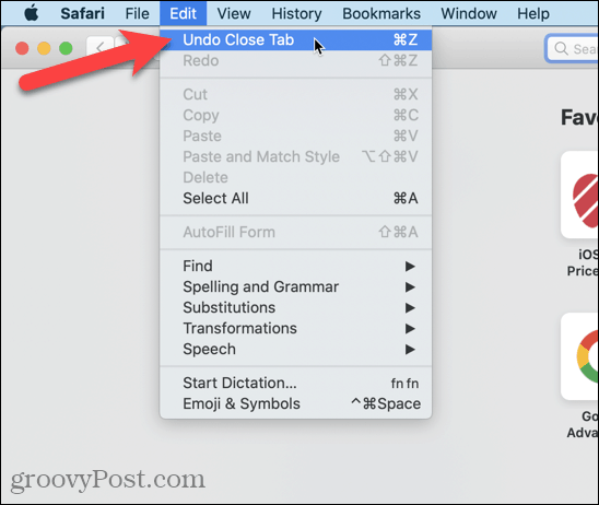 Go to Edit> Undo Close Tab in Safari” width=”548″ height=”462″  /></noscript></p>
<p>You can also go to <strong>History > Reopen Last Closed Tab</strong> or press <strong>Shift + Command + T</strong>.</p>
<p><noscript><img class=