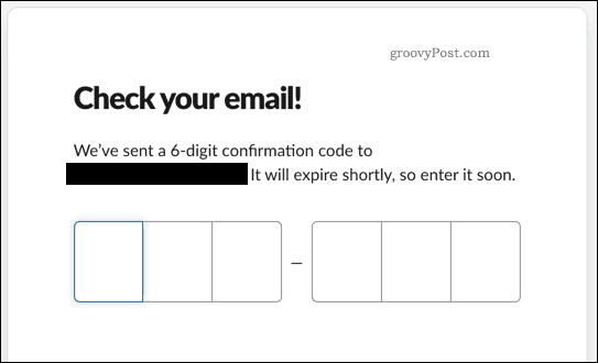 Confirming a Slack email address
