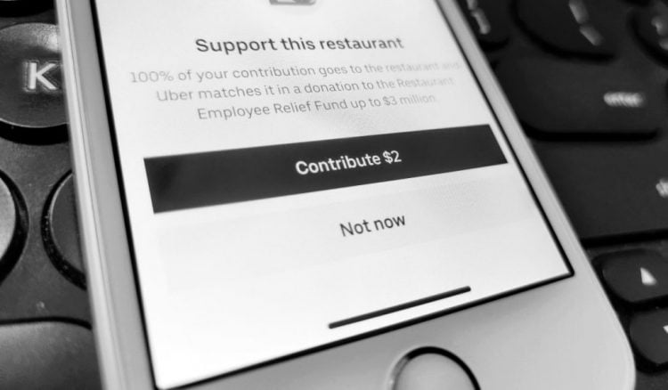 Uber Eats now lets you donate $2 to support your local restaurants