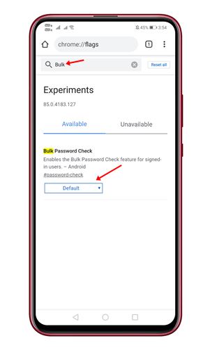 Enable the'Bulk Password Check' flag