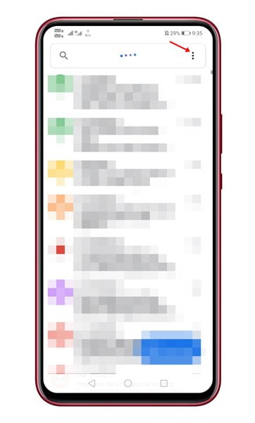 tap on the'Three-dot' menu icon