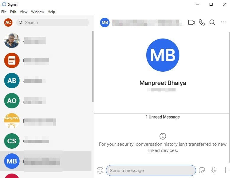 use the Signal Private Messenger on your desktop