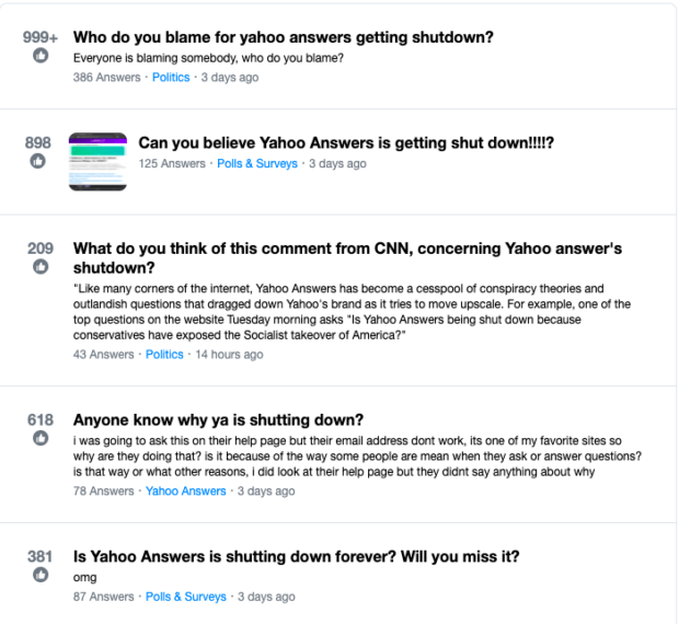 Yahoo Answers
