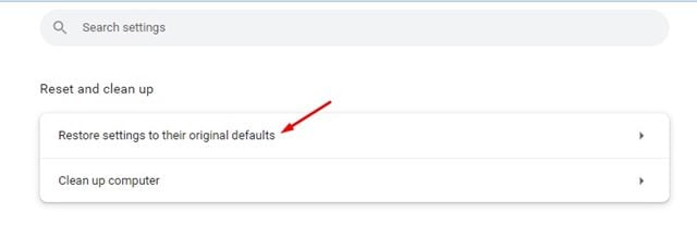 Restore settings to their original defaults