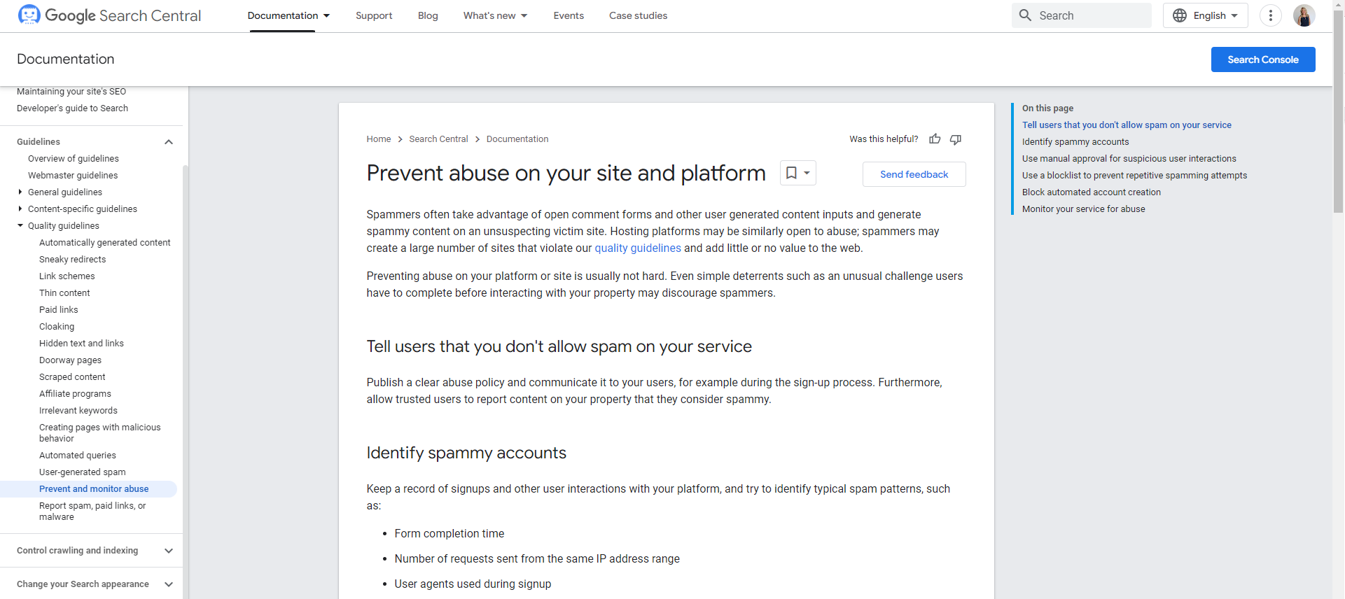 Google updates content on preventing abuse in Search Central.