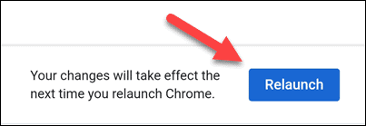 Button to relaunch Chrome on mobile
