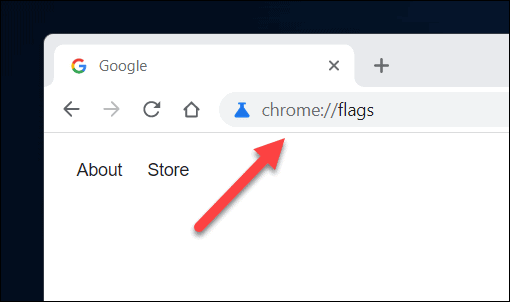 Accessing the Chrome Flags menu