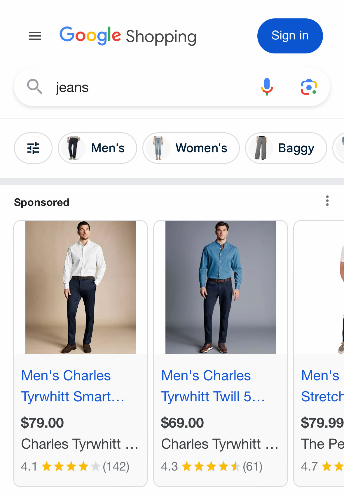 Google Shopping Ui